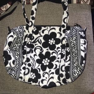 Black and White Vera Bradley Small Duffel Bag